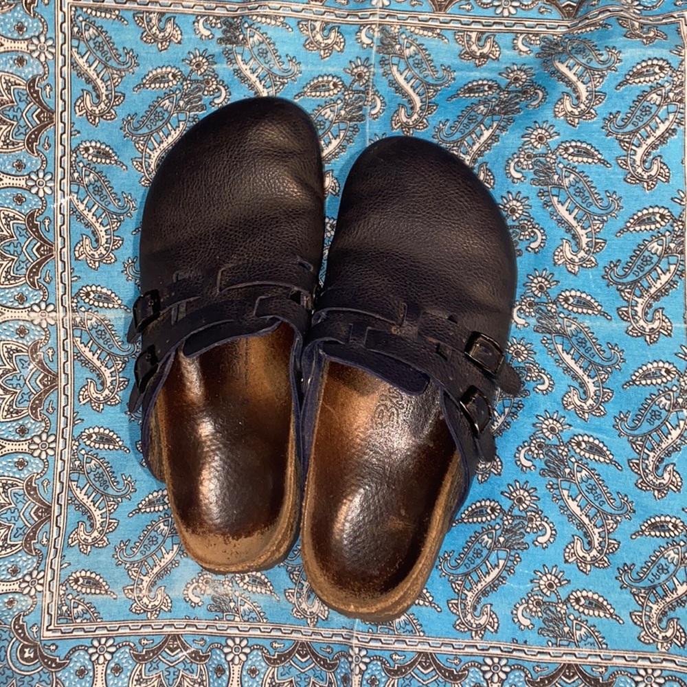 Birkenstock size 39 navy blue clog slip on